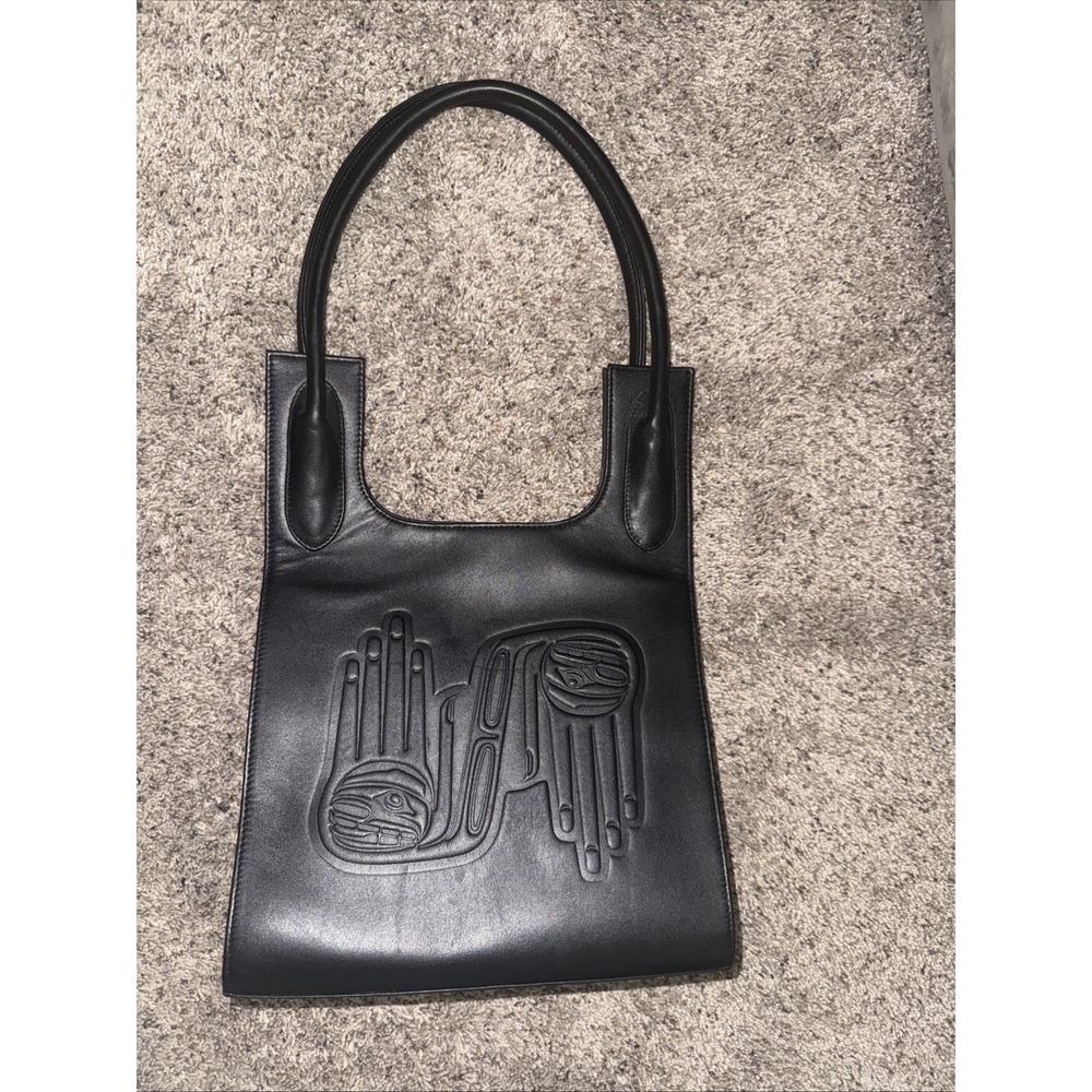 Dorothy Grant Leather Purse Tote Bag Embossed Haida Indigenous Northwest Coast - Picture 12 of 12